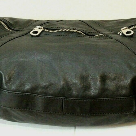 MARC JACOBS Black Leather Three Zipper Pockets Hobo Handbag - Picture 2 of 10